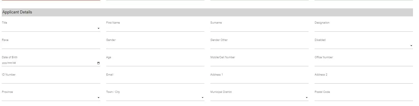  Applicant Details Step 1